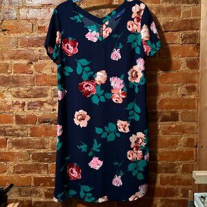 Apt19 Navy Blue Floral Midi Dress
